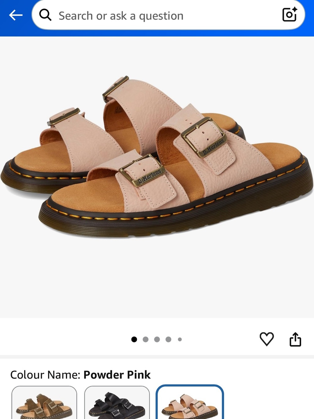 Dr. Martens Women’s Size 9 Powder Pink Double-Buckle Slide Sandals